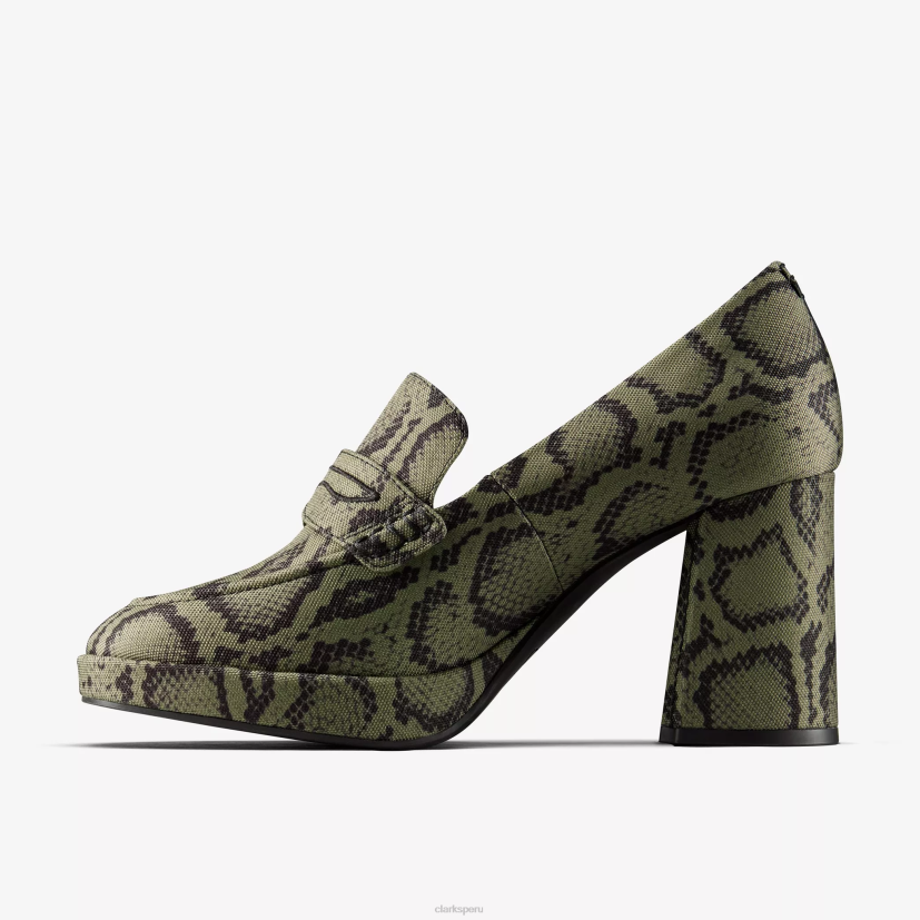 HZVP218 mocasines martine rose mujer 2 textil verde Clarks