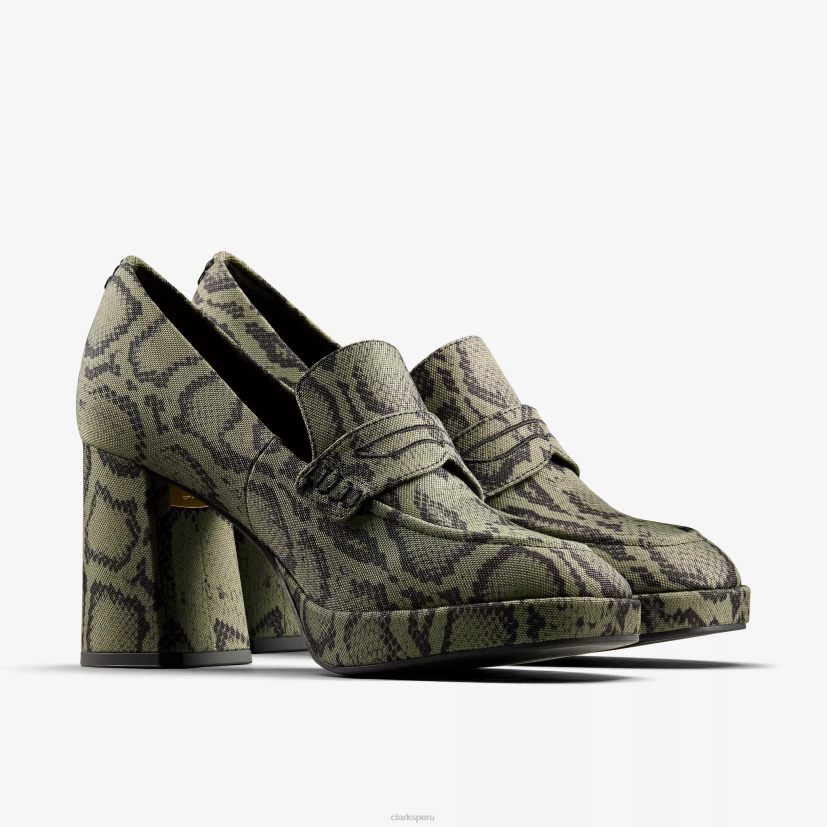 HZVP218 mocasines martine rose mujer 2 textil verde Clarks