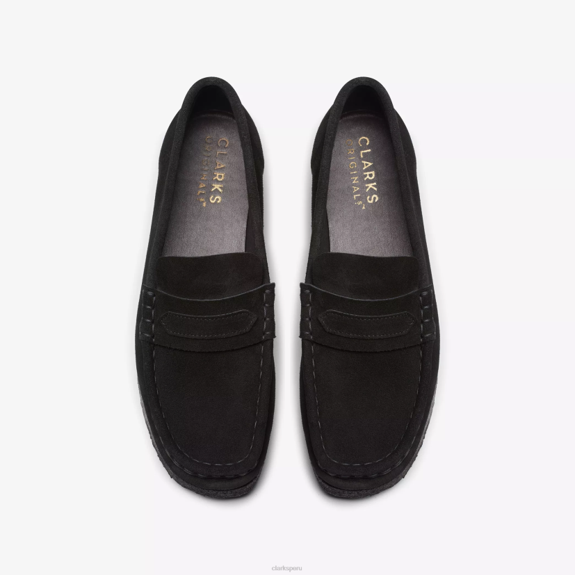 HZVP239 mocasín wallabee ante negro Clarks