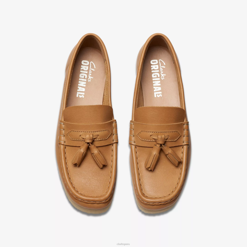 HZVP240 mocasín wallabee cuero bronceado medio Clarks