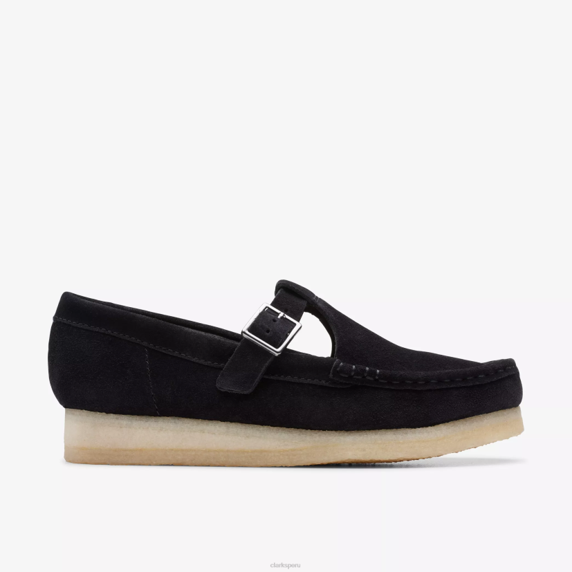 HZVP248 barra en T wallabee ante negro Clarks