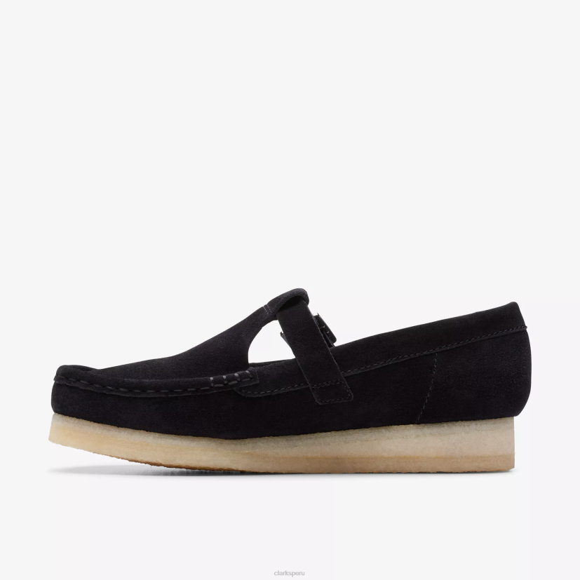 HZVP248 barra en T wallabee ante negro Clarks