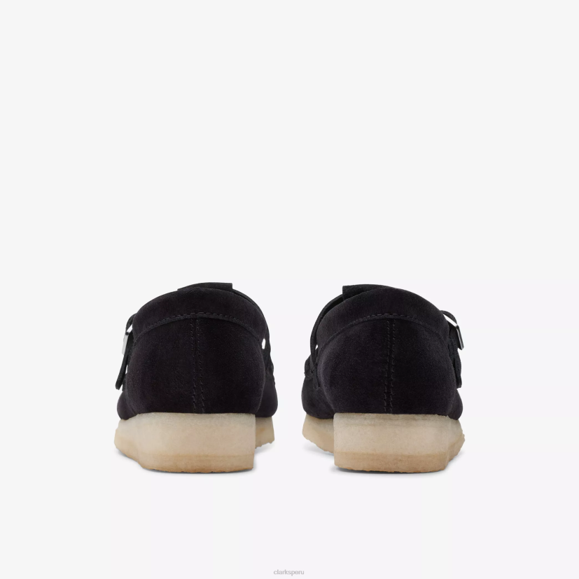 HZVP248 barra en T wallabee ante negro Clarks