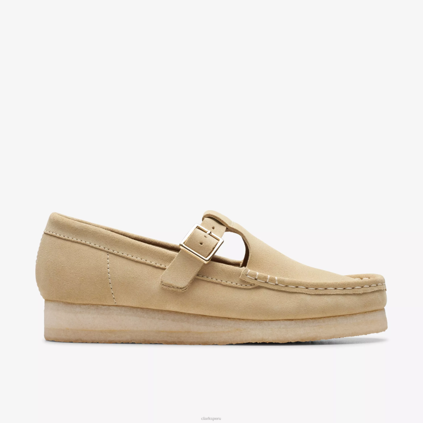 HZVP249 barra en T wallabee gamuza de arce Clarks