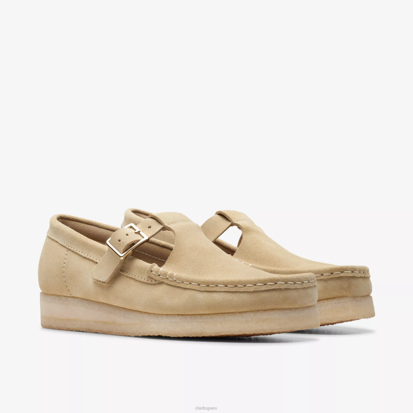 HZVP249 barra en T wallabee gamuza de arce Clarks