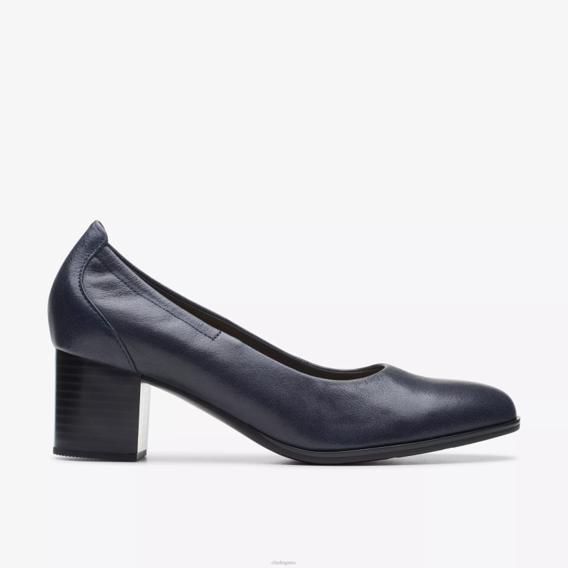 HZVP519 paso cerrado cuero azul marino Clarks