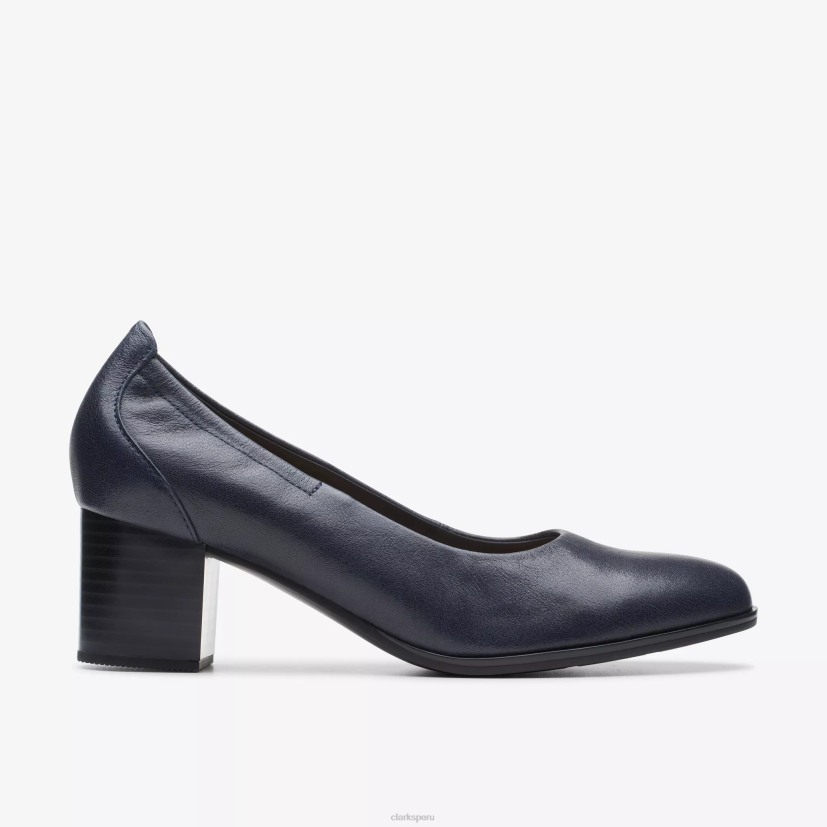 HZVP519 paso cerrado cuero azul marino Clarks