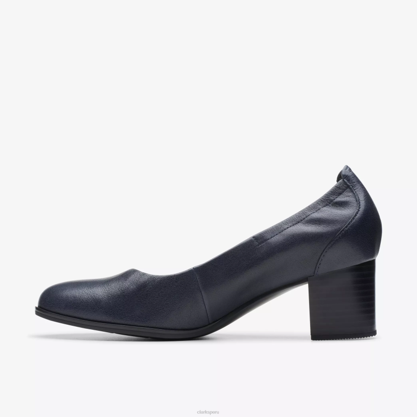 HZVP519 paso cerrado cuero azul marino Clarks