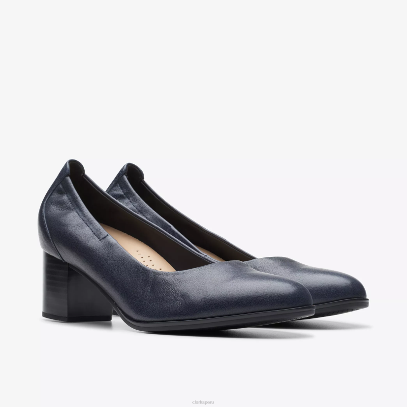HZVP519 paso cerrado cuero azul marino Clarks