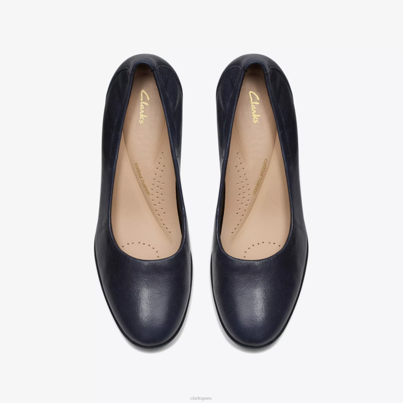 HZVP519 paso cerrado cuero azul marino Clarks