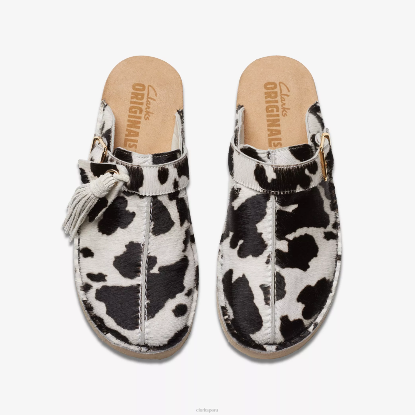 HZVP584 mula de viaje peinado con estampado de vaca Clarks
