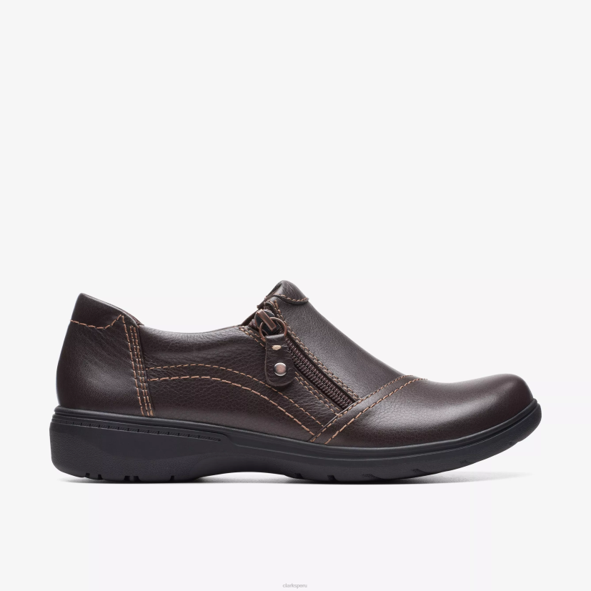 HZVP588 rayo carleigh cuero marrón oscuro Clarks