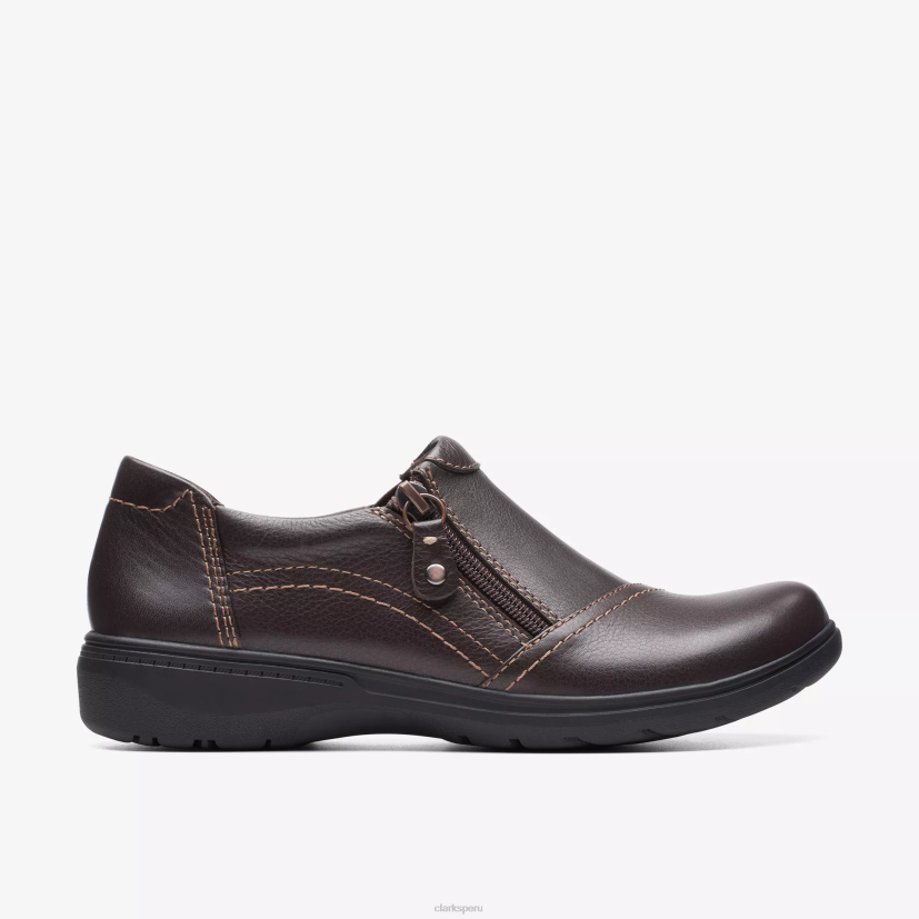 HZVP588 rayo carleigh cuero marrón oscuro Clarks