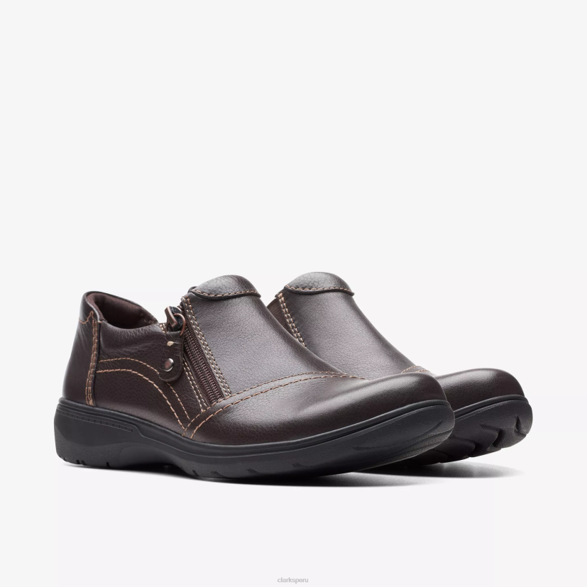 HZVP588 rayo carleigh cuero marrón oscuro Clarks