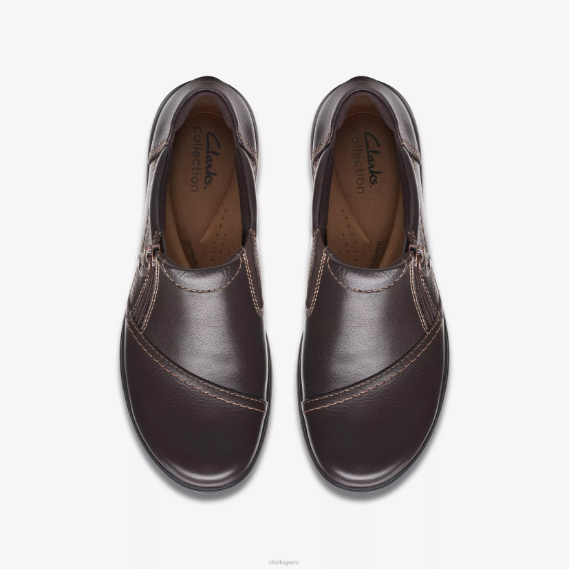 HZVP588 rayo carleigh cuero marrón oscuro Clarks