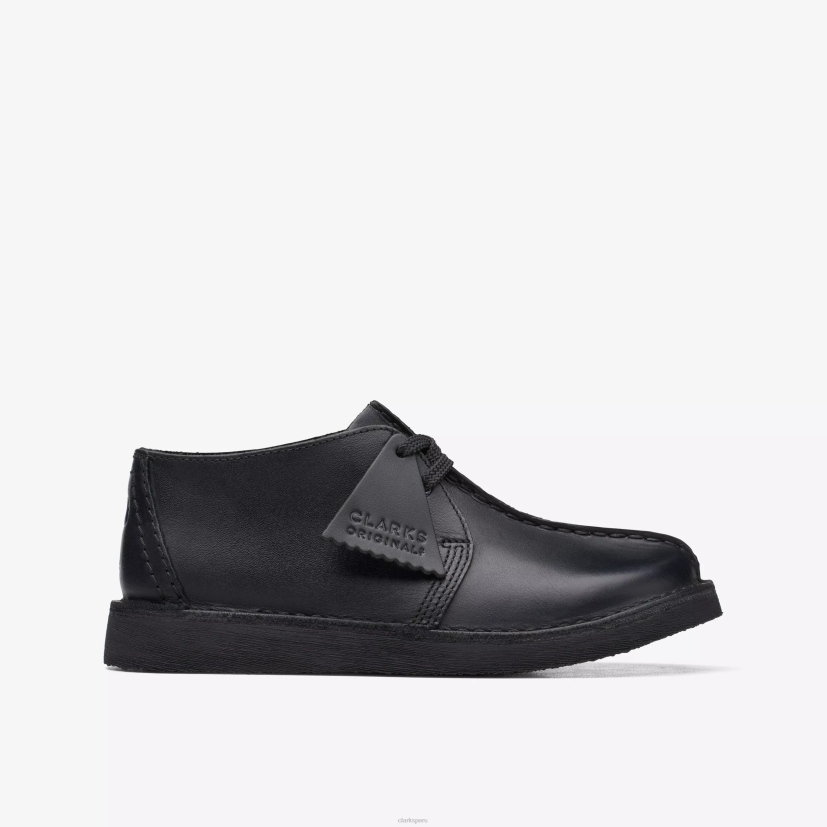 HZVP978 caminata por el desierto mayores cuero negro Clarks