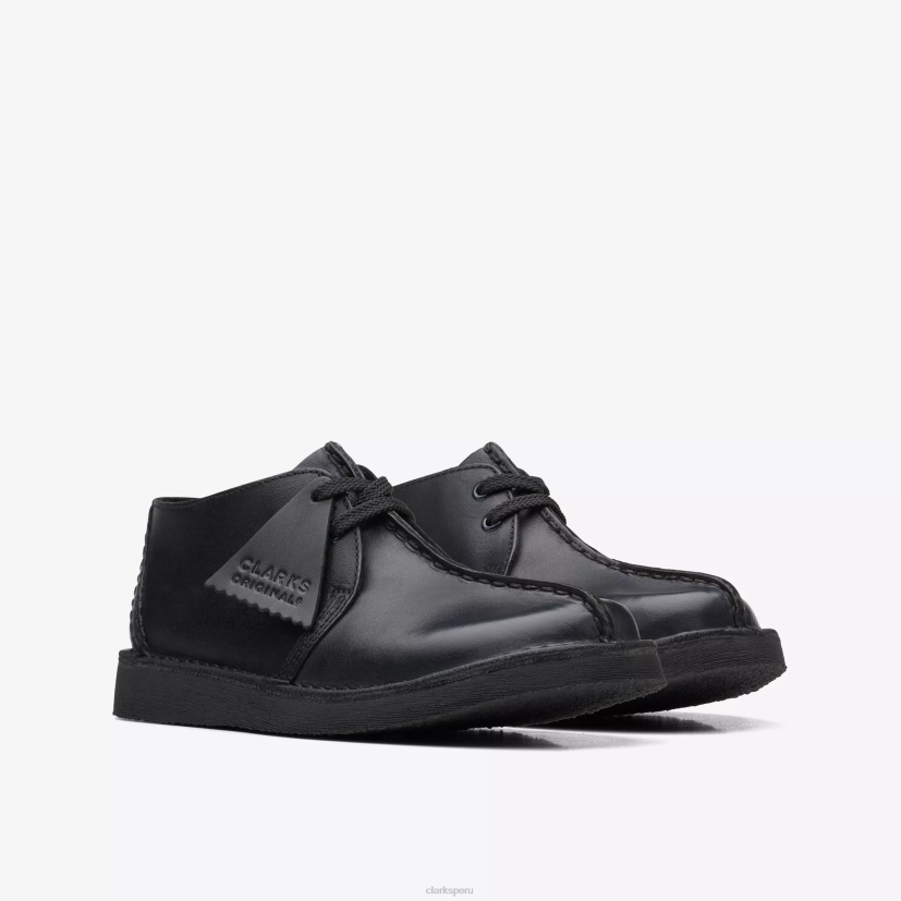 HZVP978 caminata por el desierto mayores cuero negro Clarks