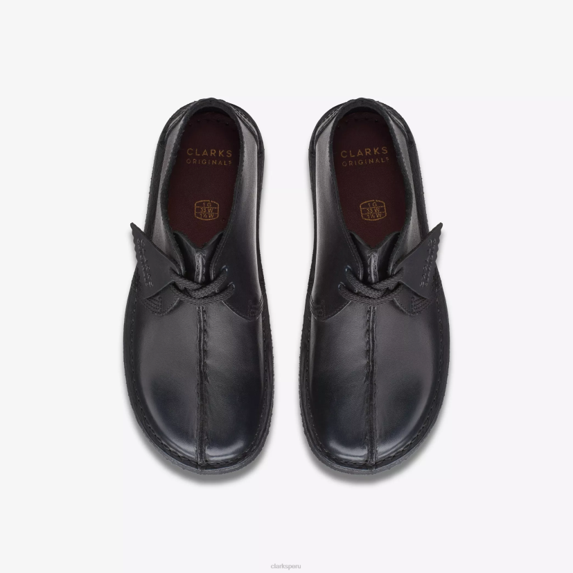 HZVP978 caminata por el desierto mayores cuero negro Clarks