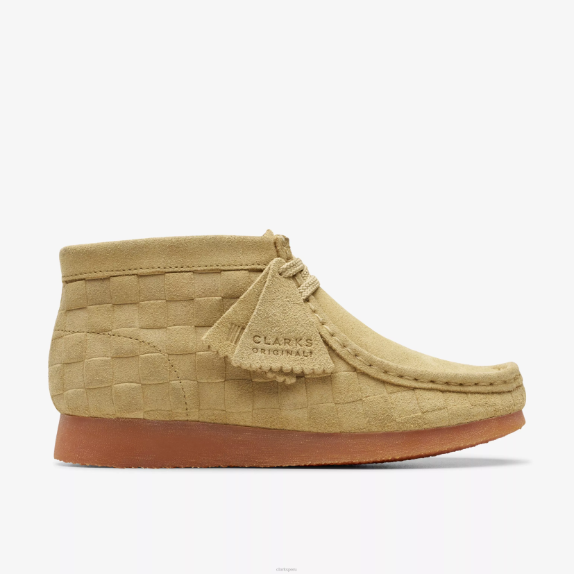HZVP994 bota wallabee mayor cuadros beige Clarks