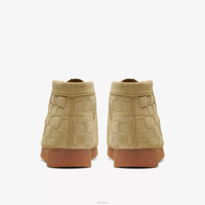 HZVP994 bota wallabee mayor cuadros beige Clarks